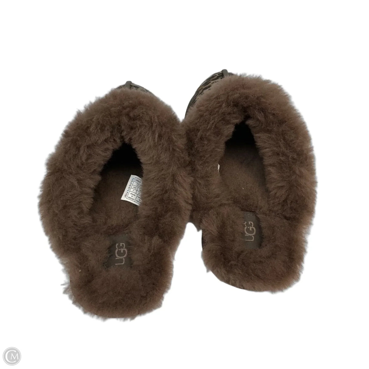 Slippers Designer By Ugg In Brown, Size: 7