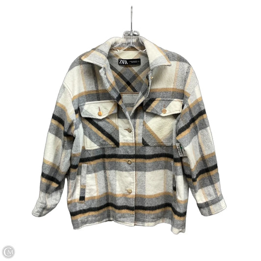 Jacket Shirt By Zara In Checkered Pattern, Size: Xs