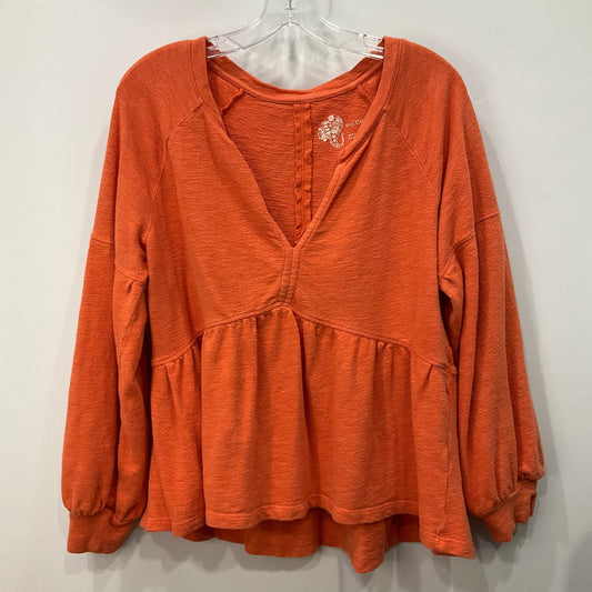 Top Long Sleeve By Pilcro In Orange, Size: L