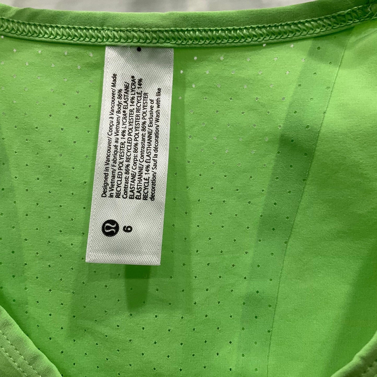 Top Sleeveless By Lululemon In Green, Size: 6