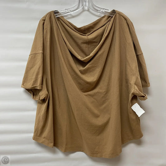 Top Short Sleeve By Nuuds In Brown, Size: 3x