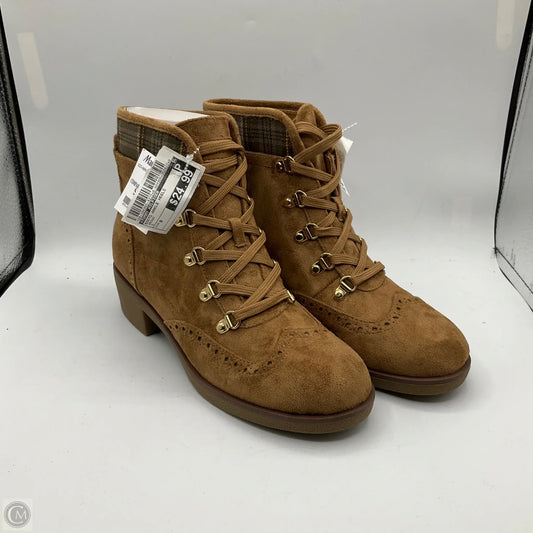 Boots Ankle Heels By Tommy Hilfiger In Brown, Size: 9