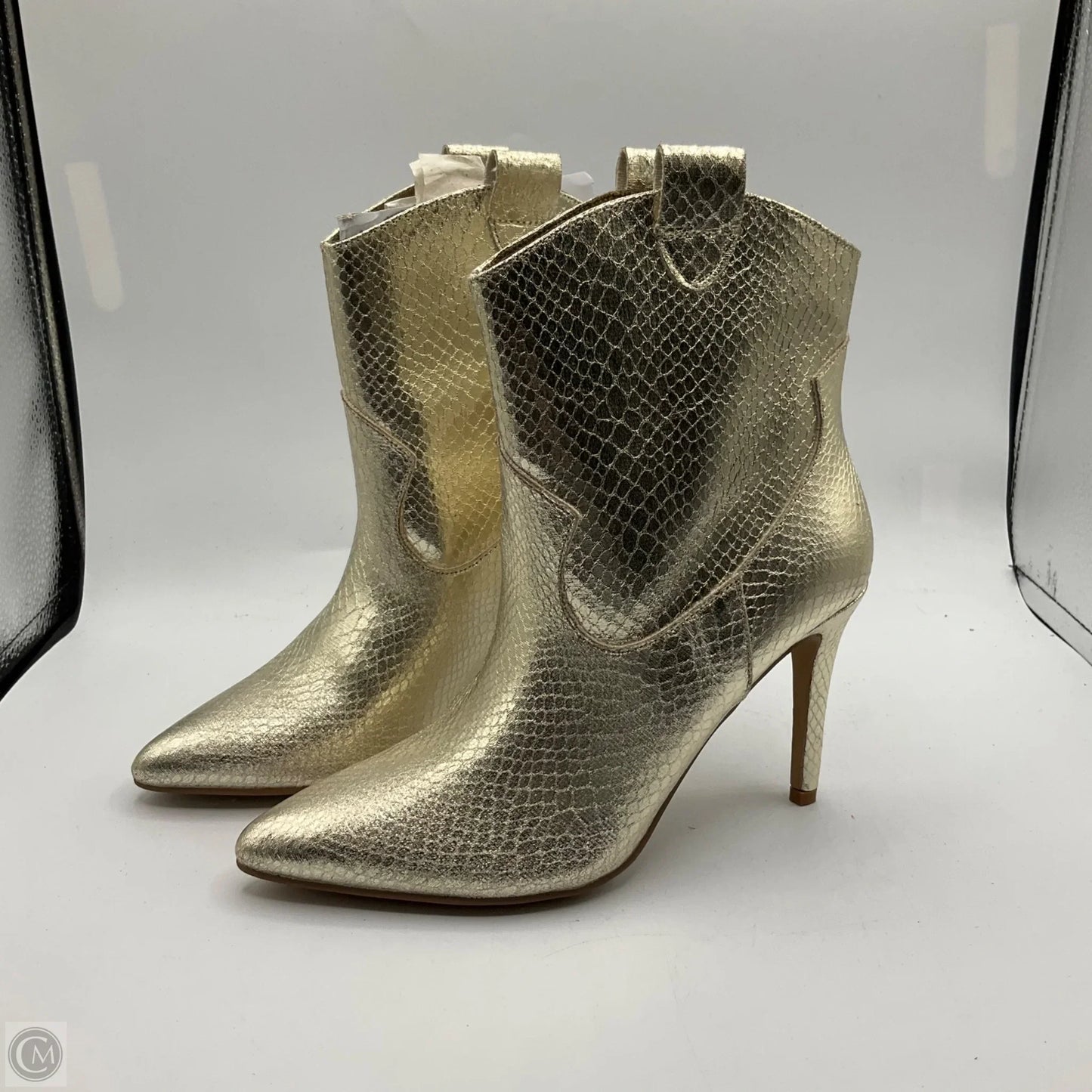 Boots Ankle Heels By Shu Shop In Gold, Size: 6