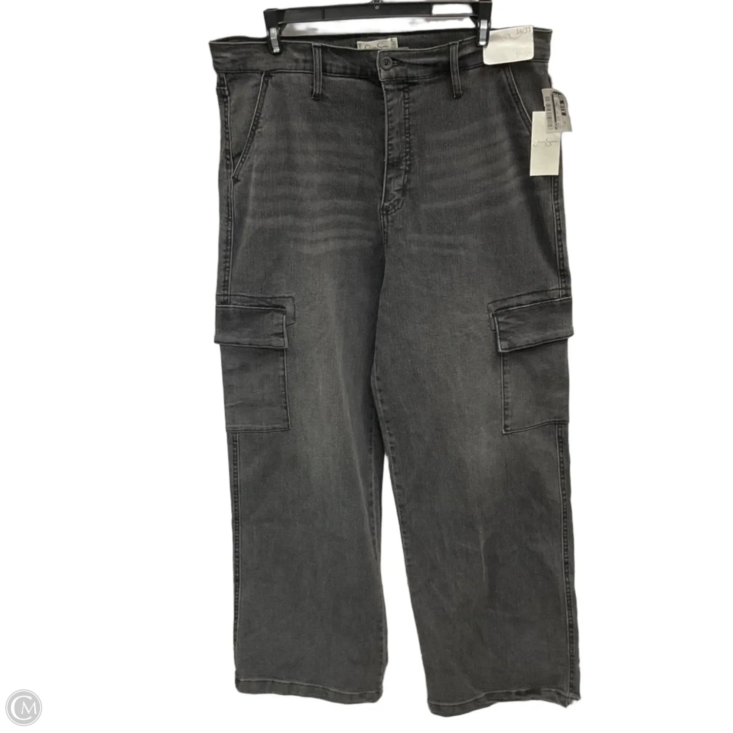 Jeans Wide Leg By Jets In Black Denim, Size: 16