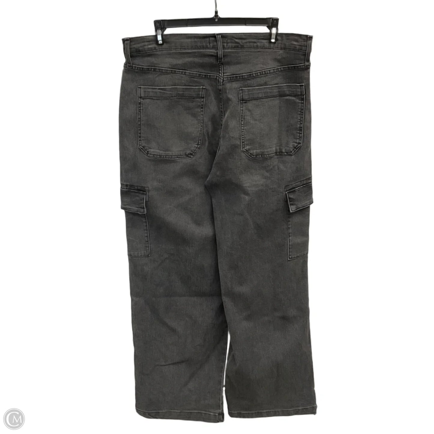 Jeans Wide Leg By Jets In Black Denim, Size: 16