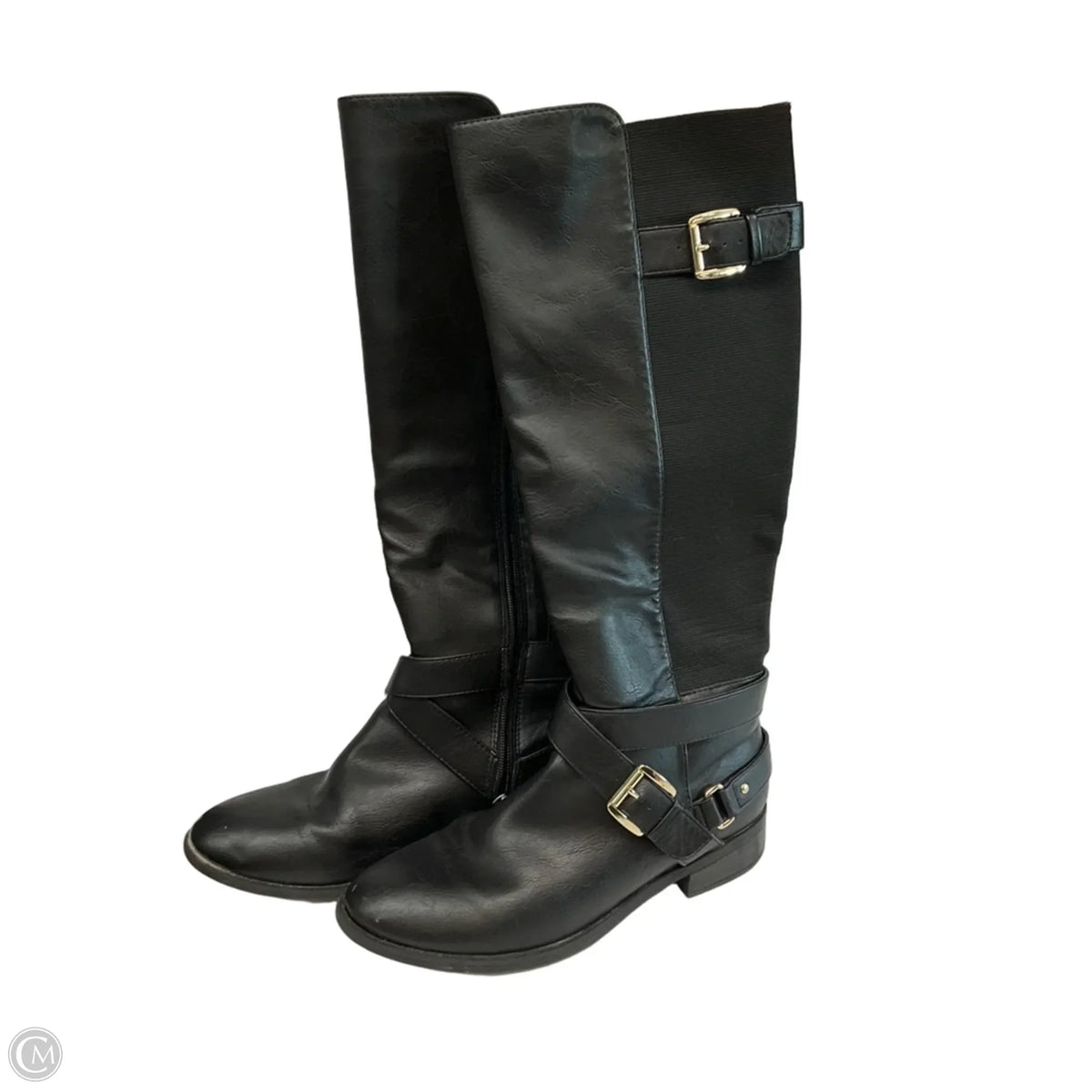 Boots Knee Flats By Clothes Mentor In Black, Size: 9