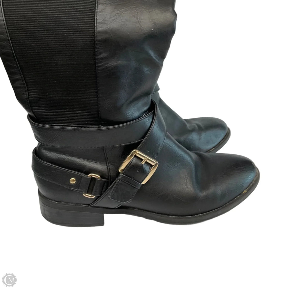 Boots Knee Flats By Clothes Mentor In Black, Size: 9
