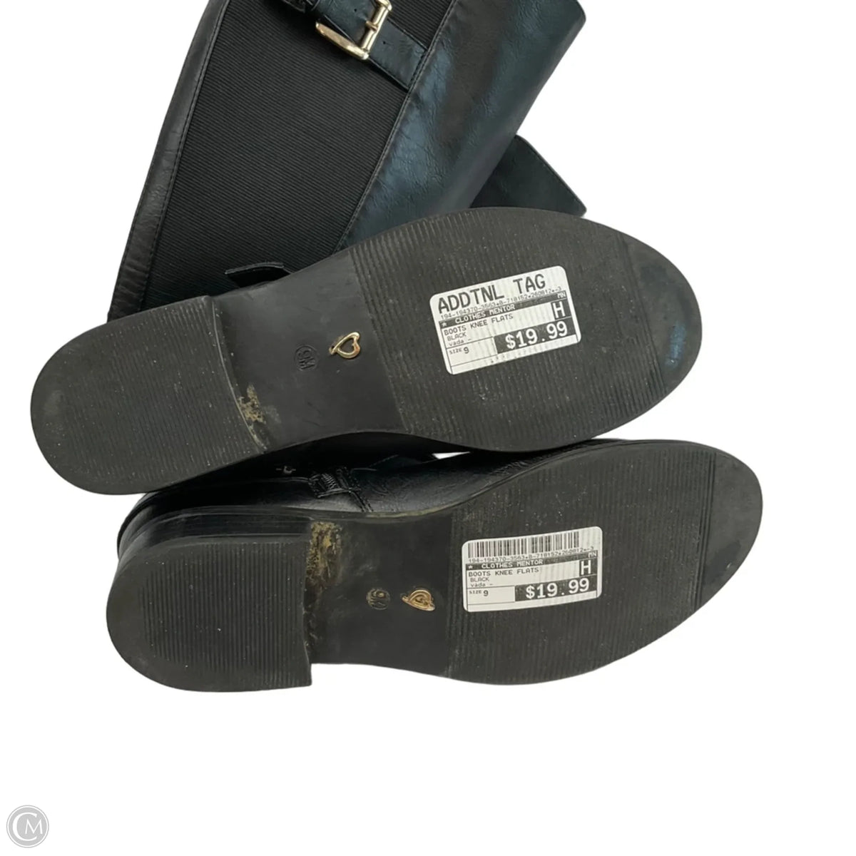 Boots Knee Flats By Clothes Mentor In Black, Size: 9