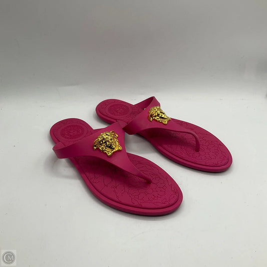 Sandals Luxury Designer By Versace In Pink, Size: 5.5