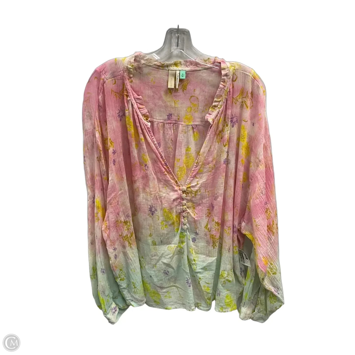 Top Long Sleeve By Pilcro In Floral Print, Size: 3x
