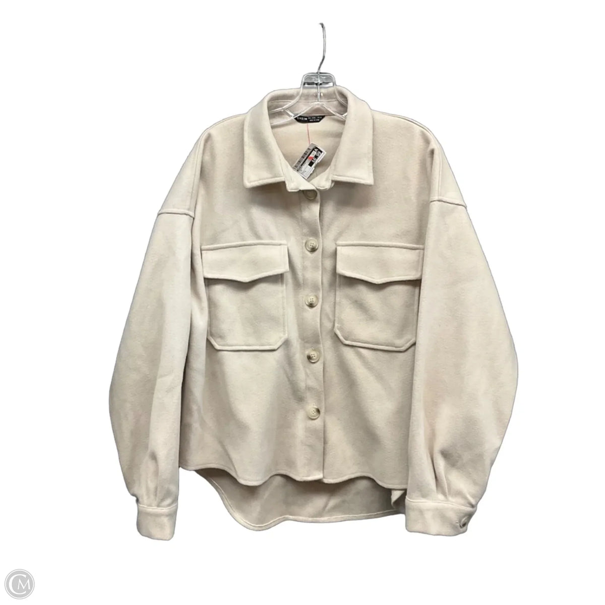 Jacket Shirt By Shein In Tan, Size: L