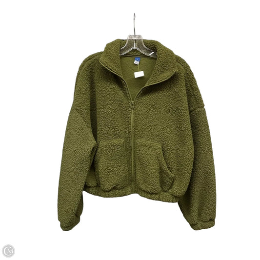 Jacket Faux Fur & Sherpa By Old Navy In Green, Size: Xs