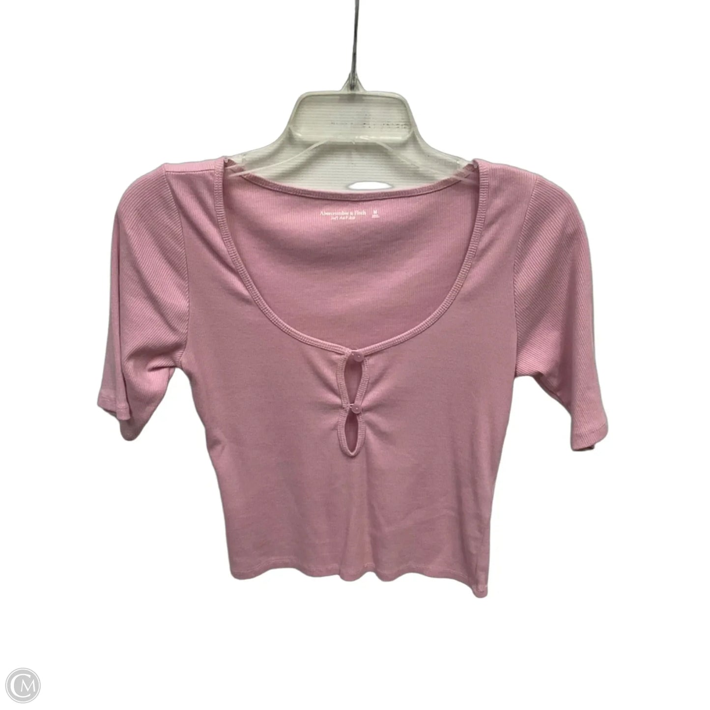 Top Short Sleeve By Abercrombie And Fitch In Pink, Size: M