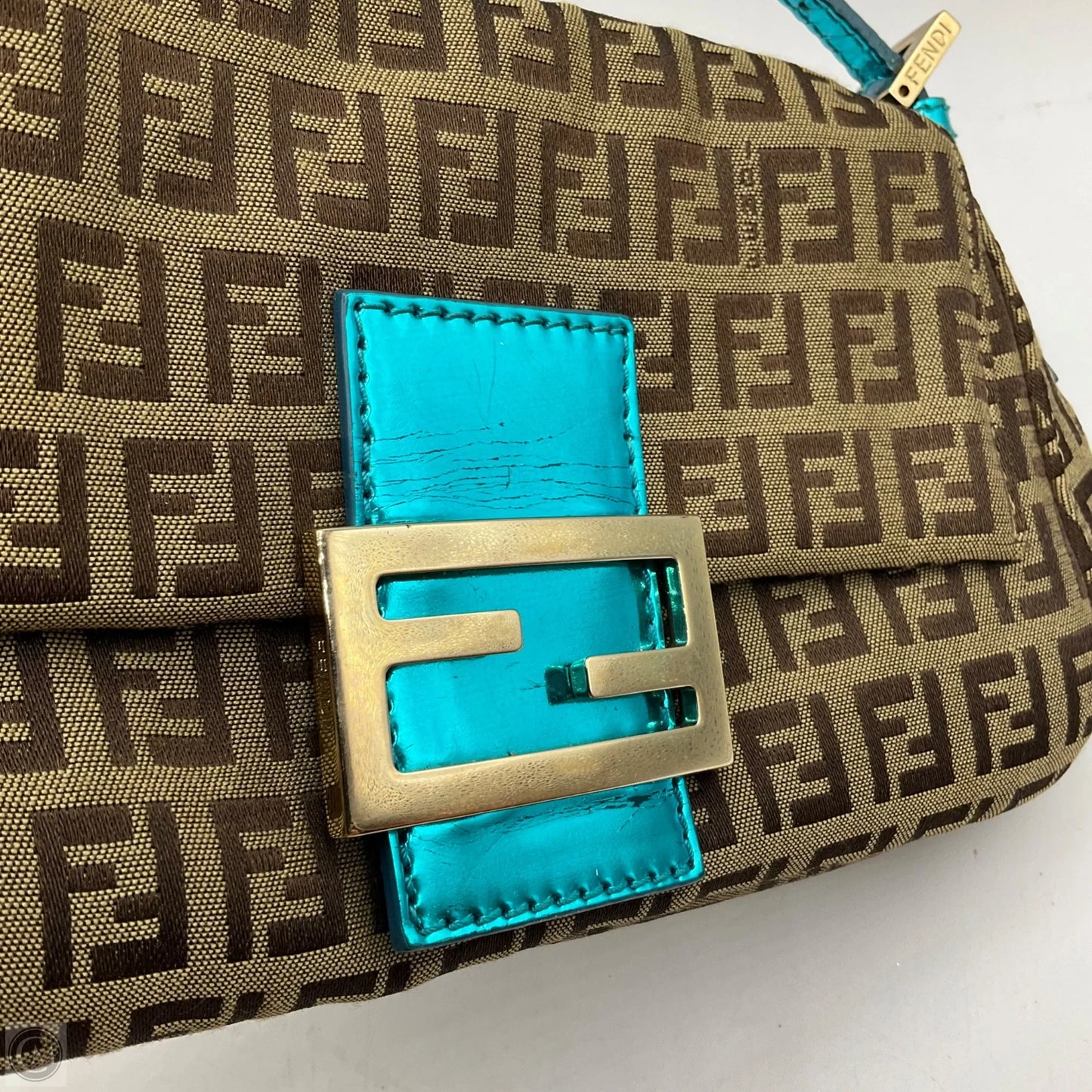 Fendi Zucchino Mama Baguette Shoulder Bag, Size: Small