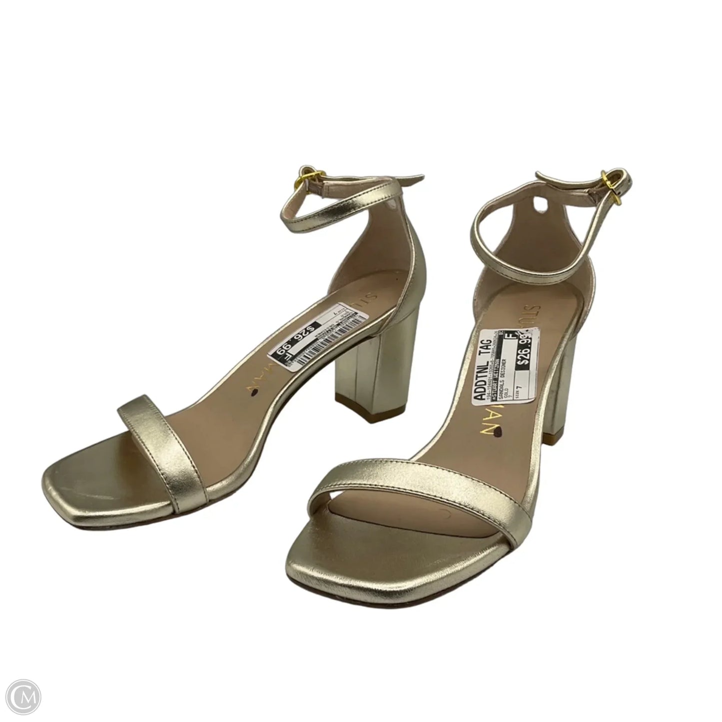 Sandals Designer By Stuart Weitzman In Gold, Size: 7