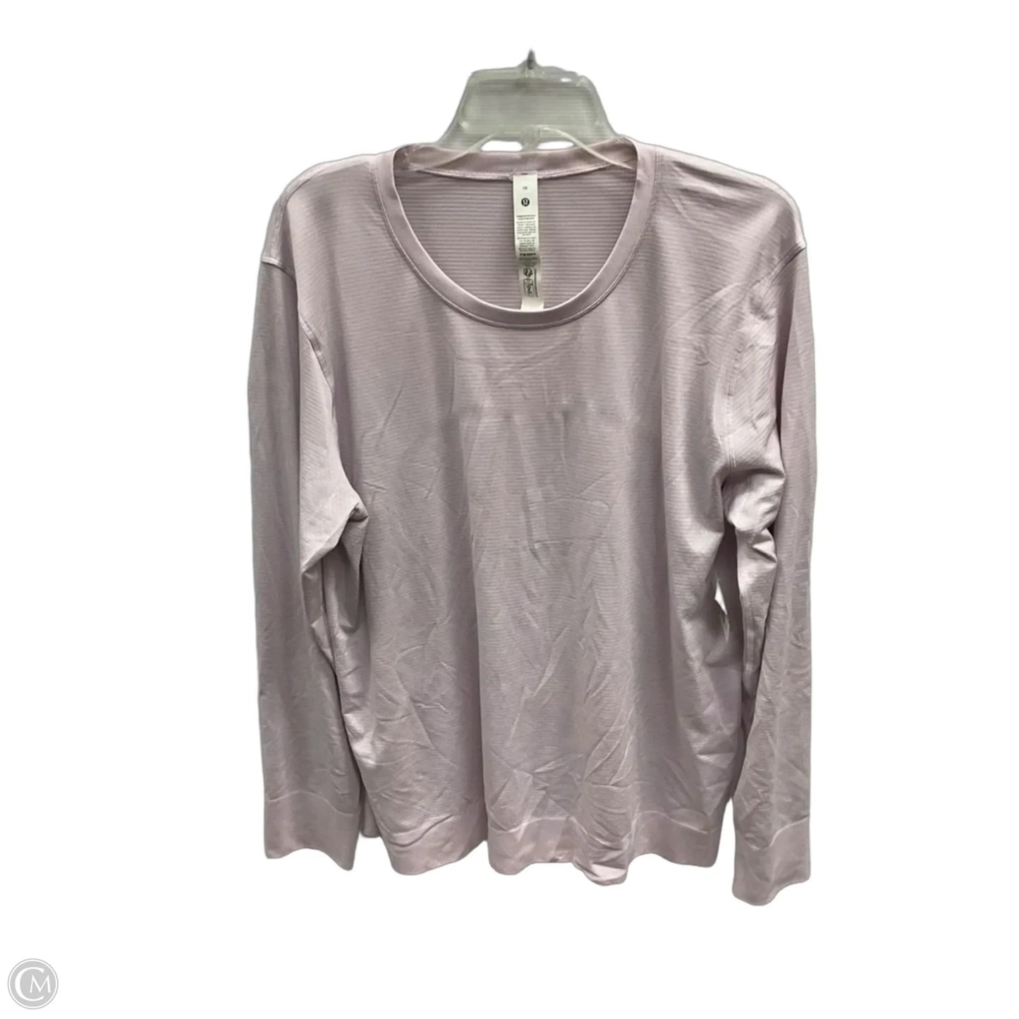 Athletic Top Long Sleeve Crewneck By Lululemon In Pink, Size: 16