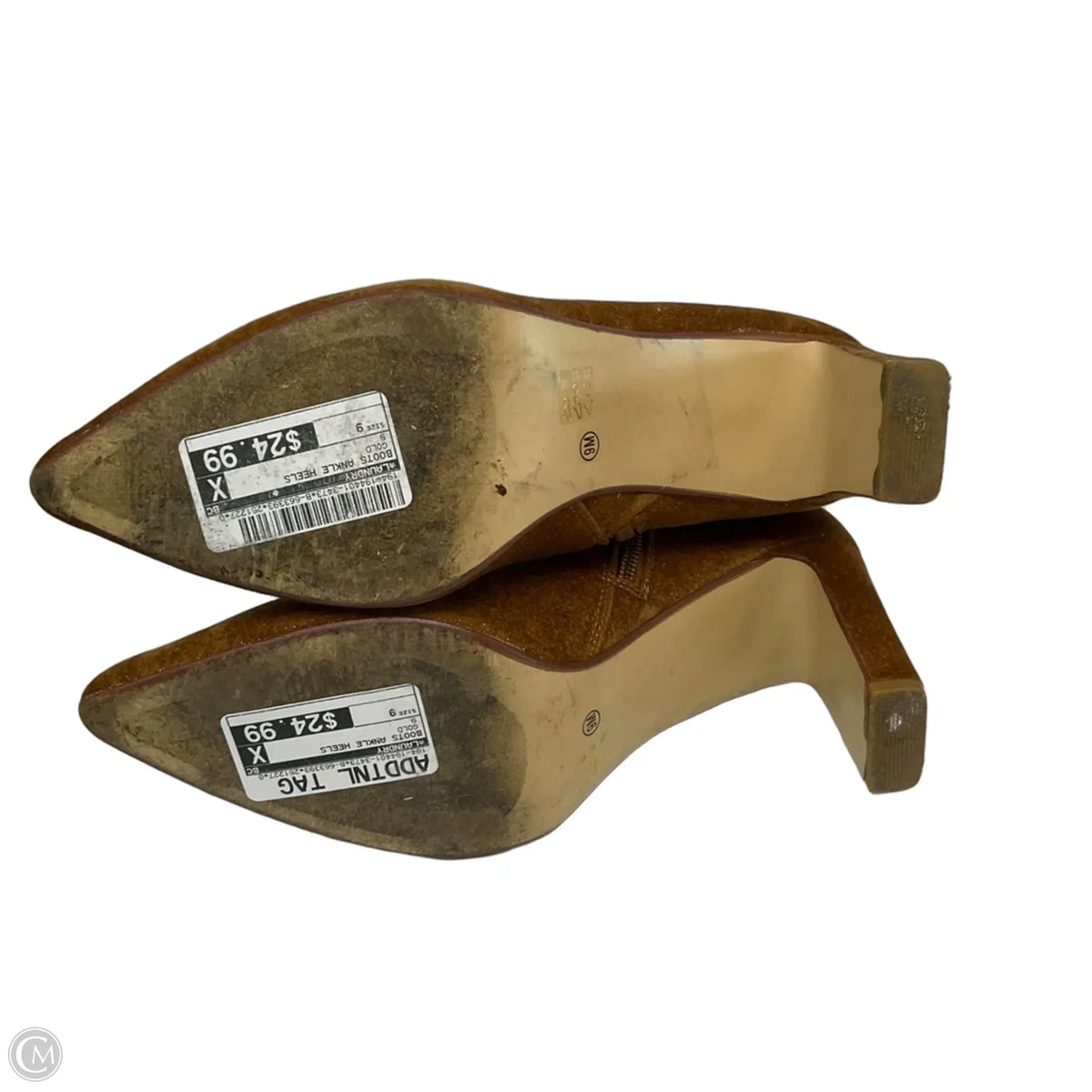 Boots Ankle Heels By Laundry In Gold, Size: 9