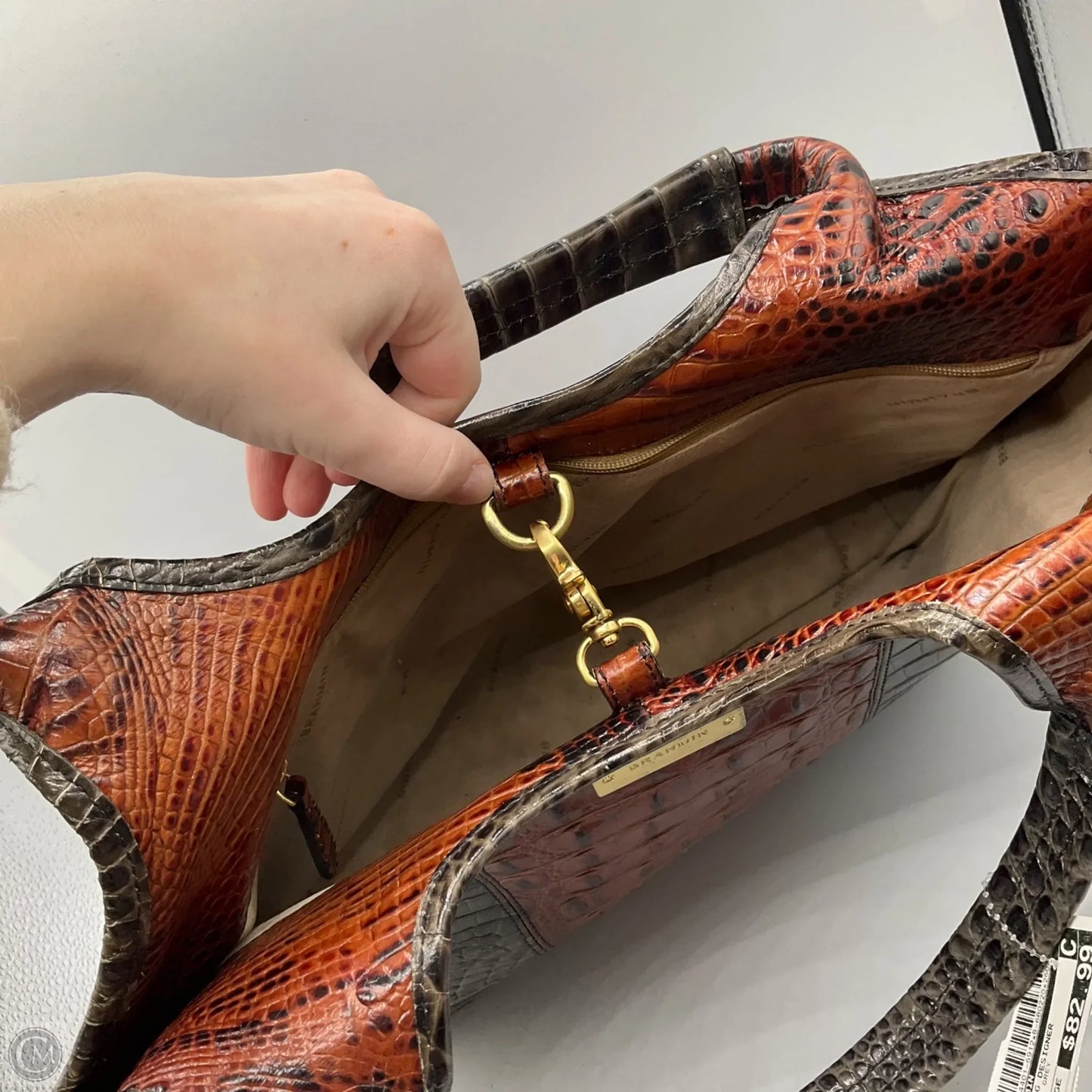 Handbag Designer By Brahmin, Size: Large