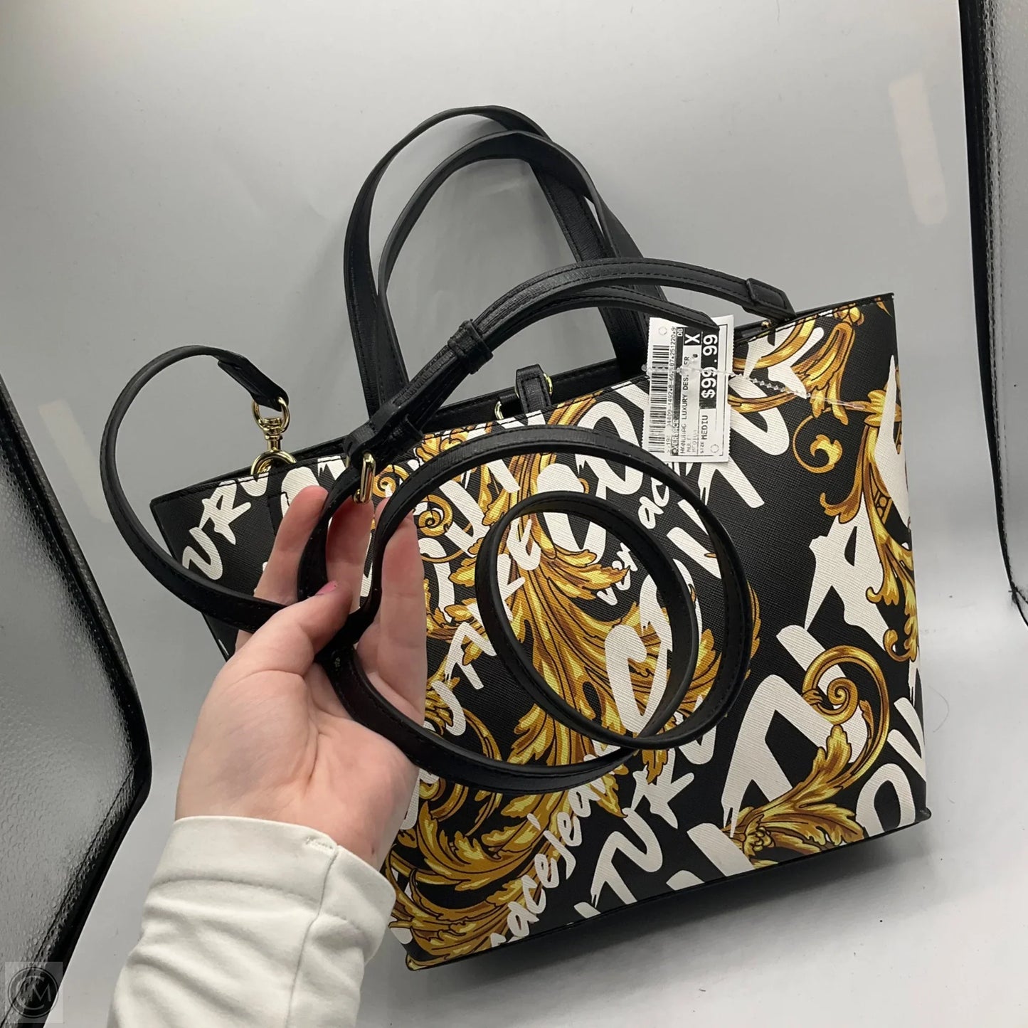 Handbag Luxury Designer By Versace, Size: Medium