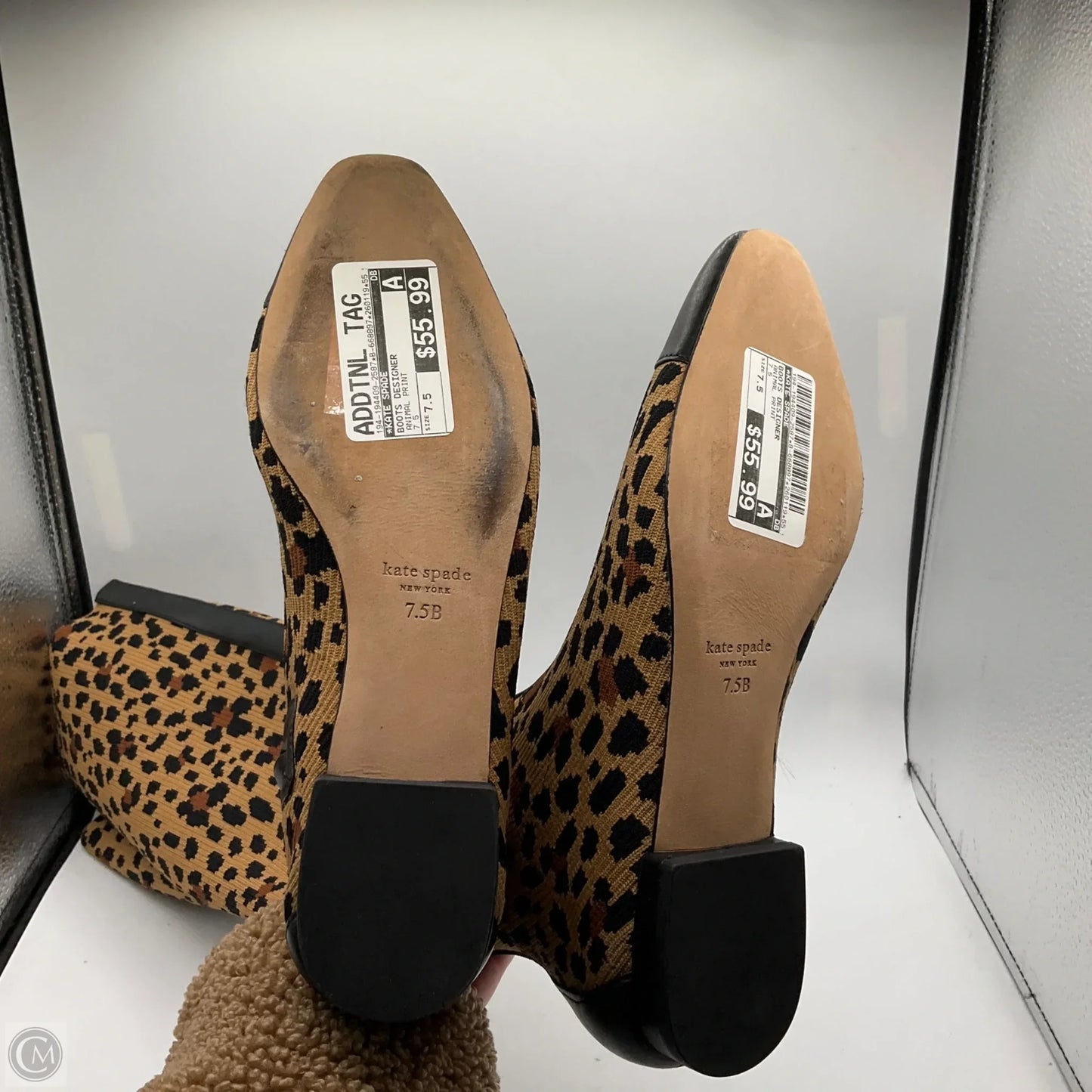 Boots Designer By Kate Spade In Animal Print, Size: 7.5