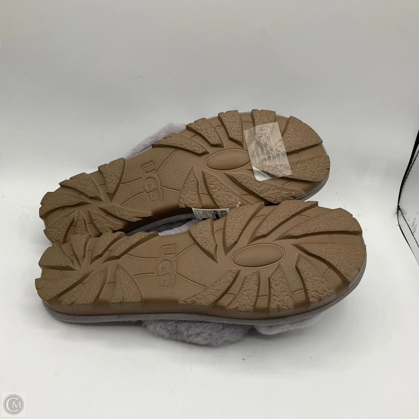 Slippers Designer By Ugg In Grey, Size: 12