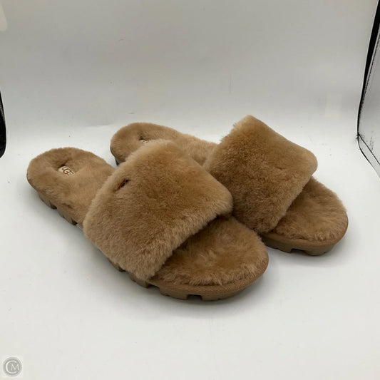 Slippers Designer By Ugg In Brown, Size: 12