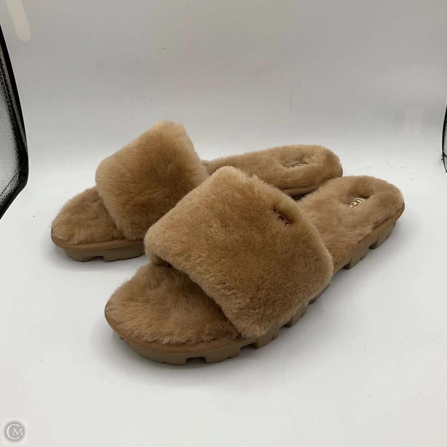 Slippers Designer By Ugg In Brown, Size: 12