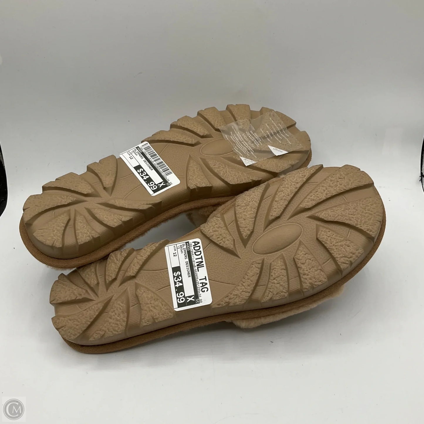 Slippers Designer By Ugg In Brown, Size: 12