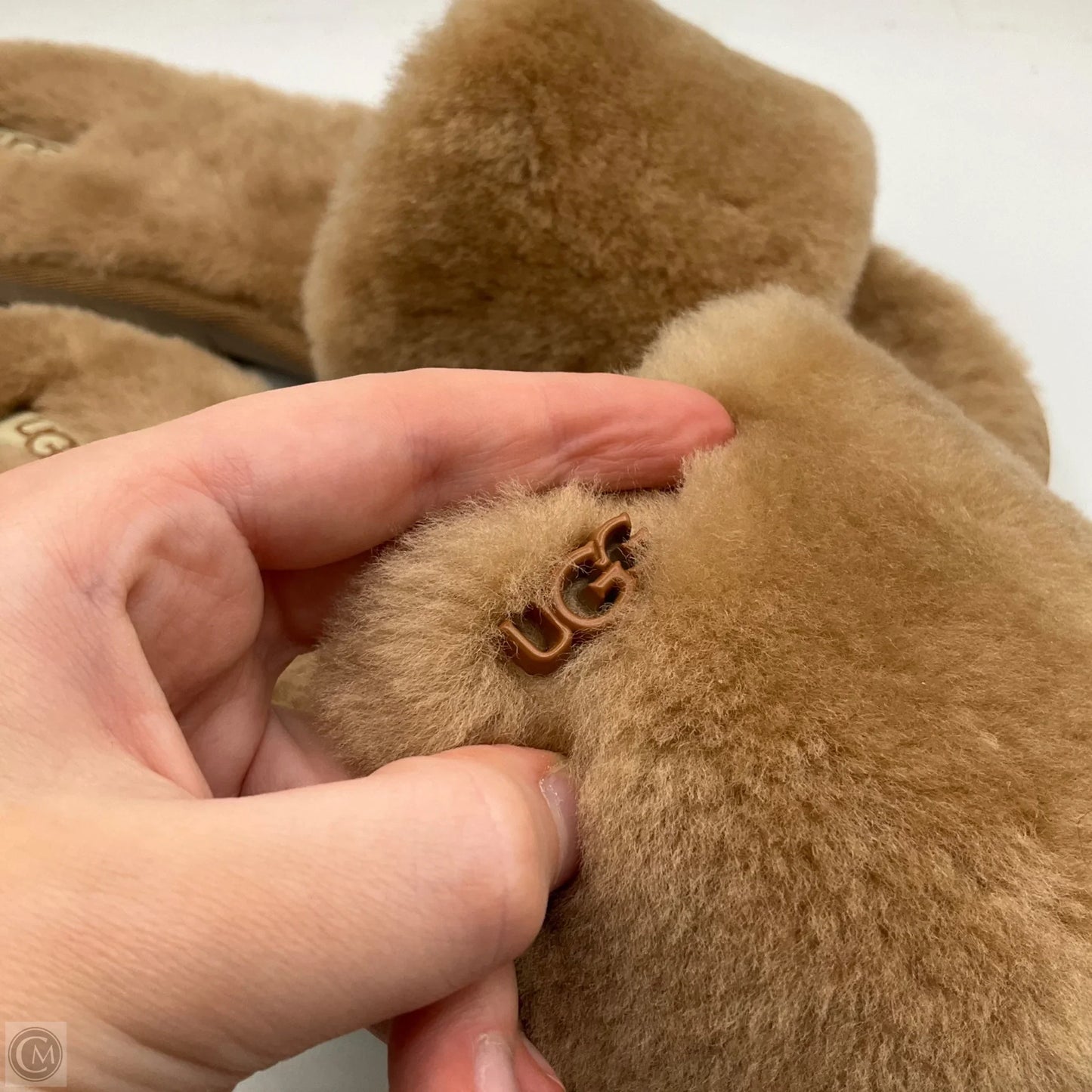 Slippers Designer By Ugg In Brown, Size: 12