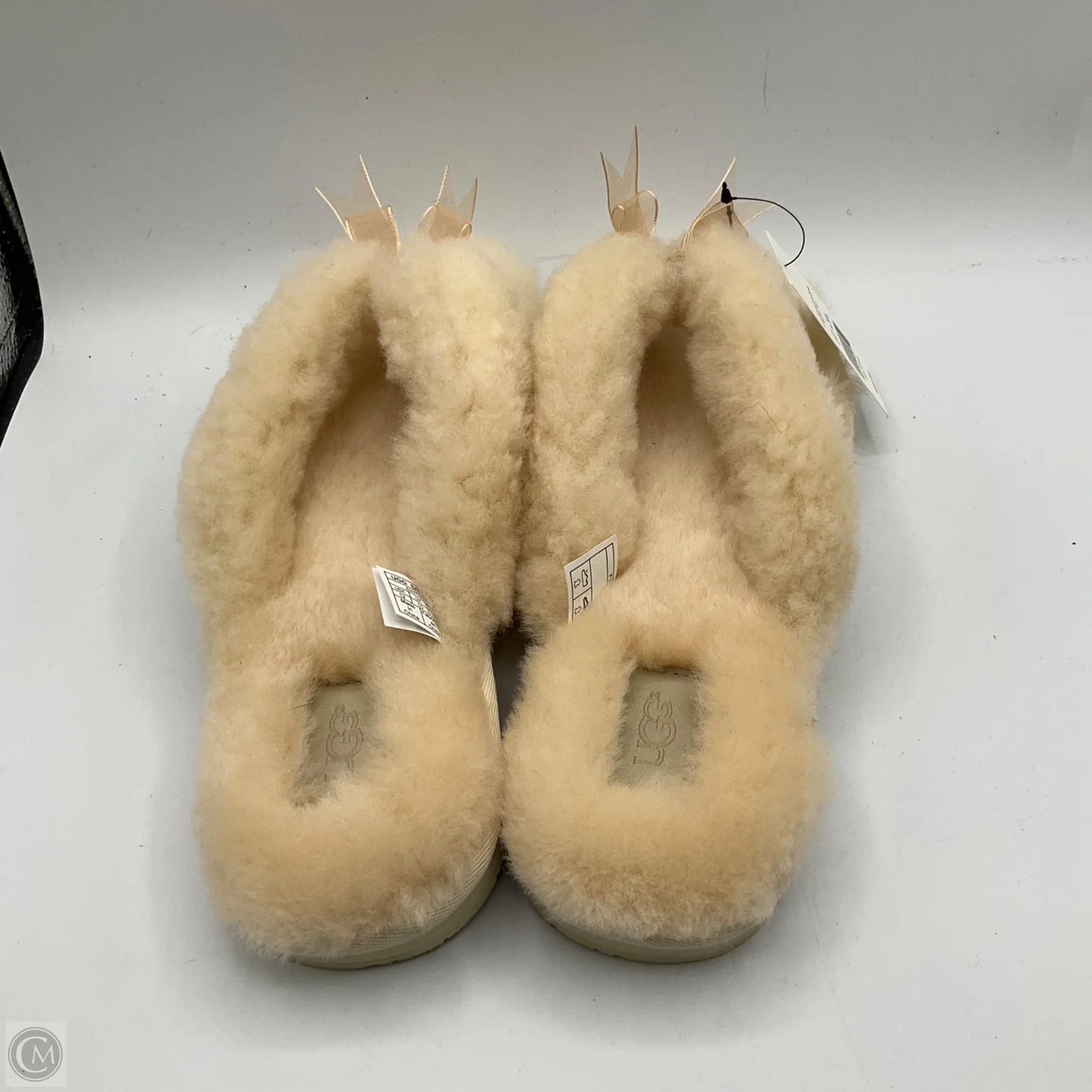 Slippers Designer By Ugg In Cream, Size: 12