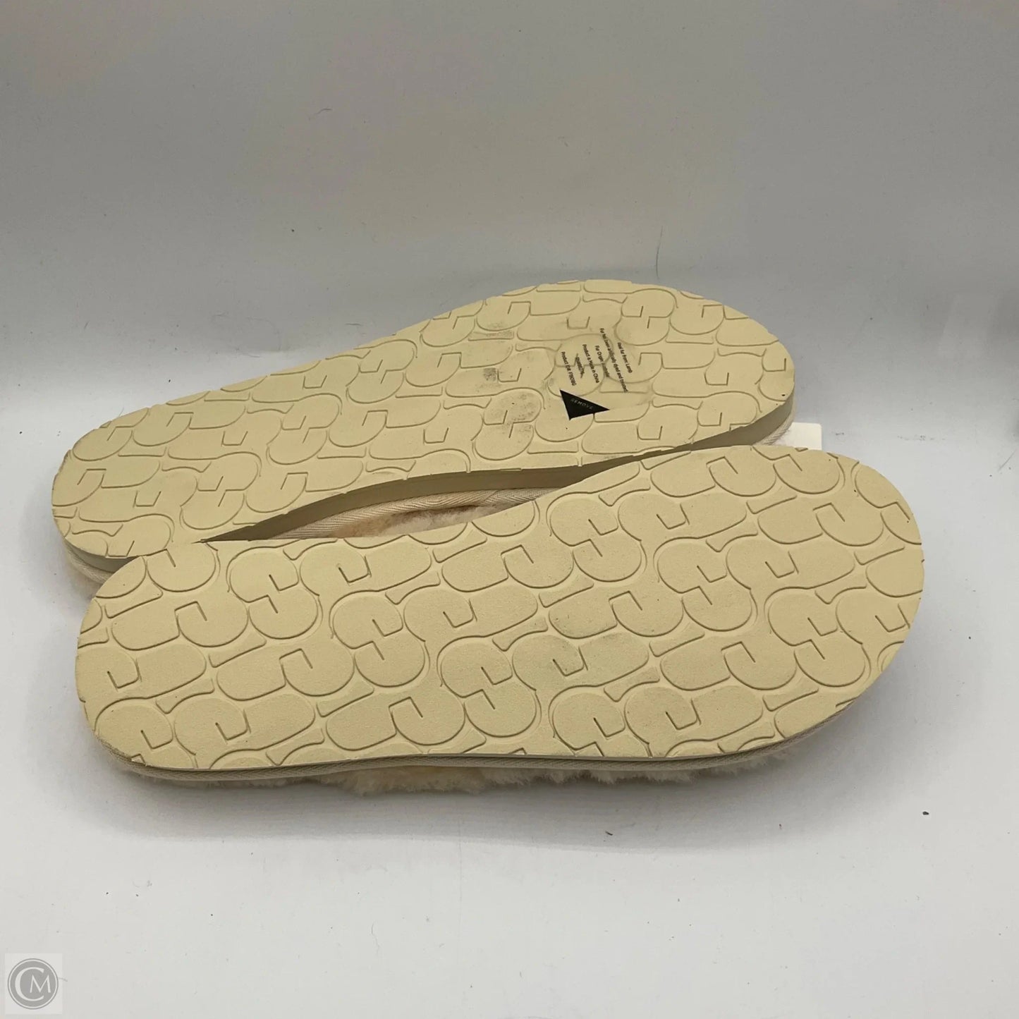 Slippers Designer By Ugg In Cream, Size: 12