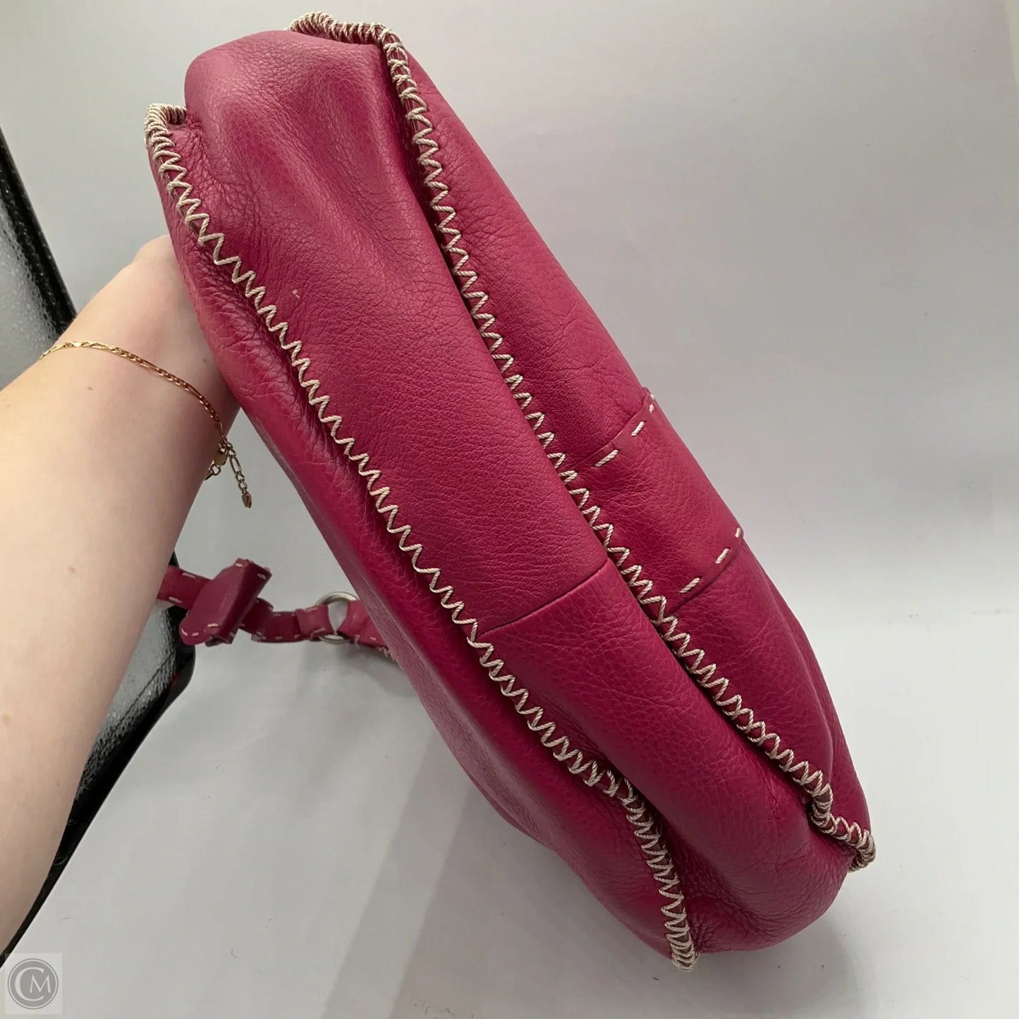 Handbag Leather By Donald Pliner, Size: Large
