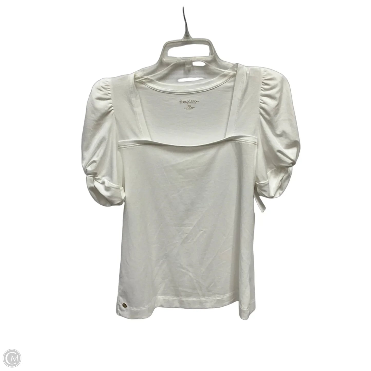 Top Short Sleeve Designer By Lilly Pulitzer In White, Size: Xs
