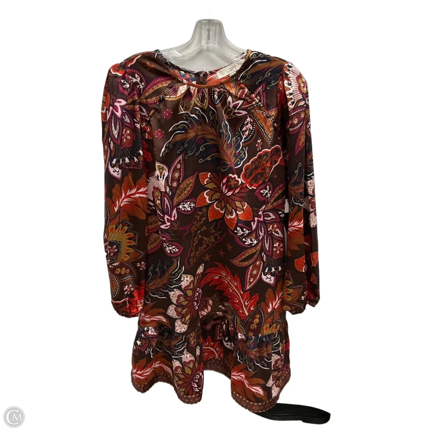 Dress Casual Midi By Loft In Floral Print, Size: 10