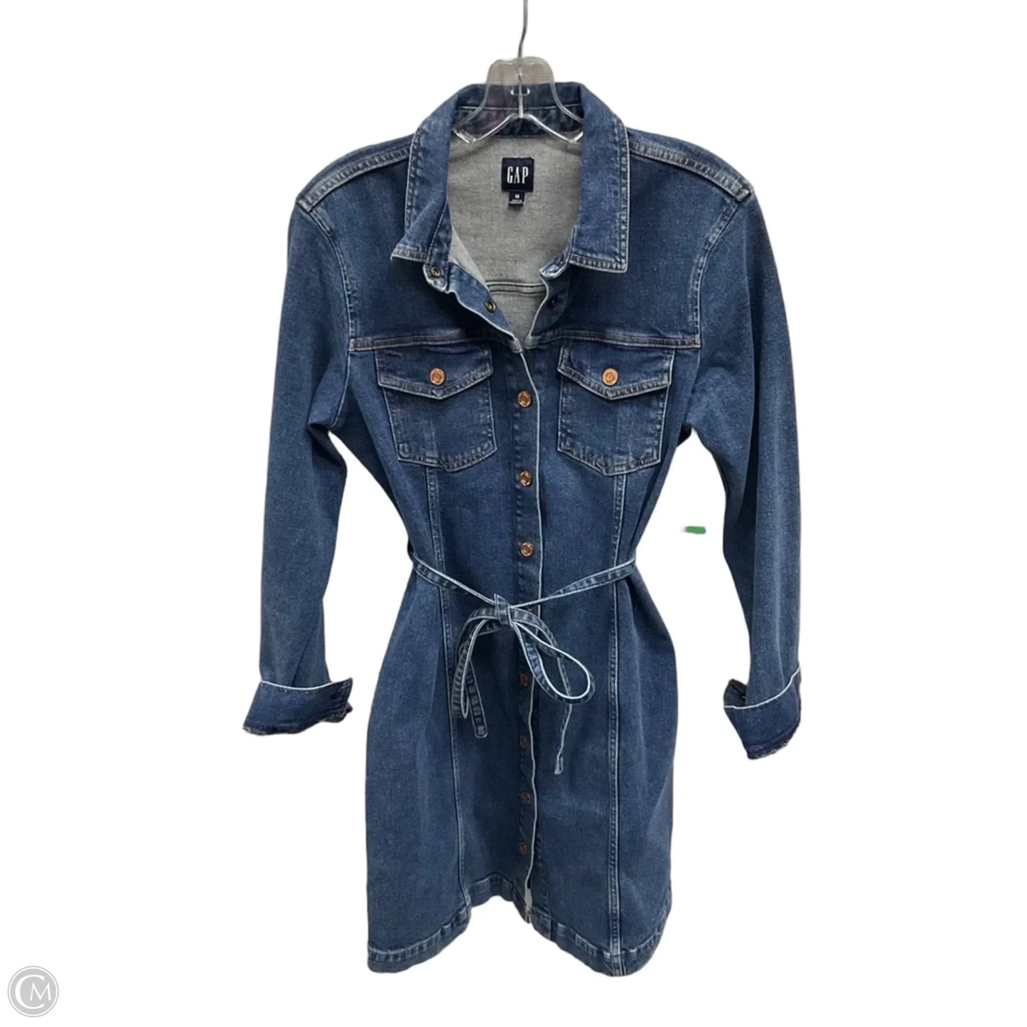 Dress Casual Midi By Gap In Blue Denim, Size: M