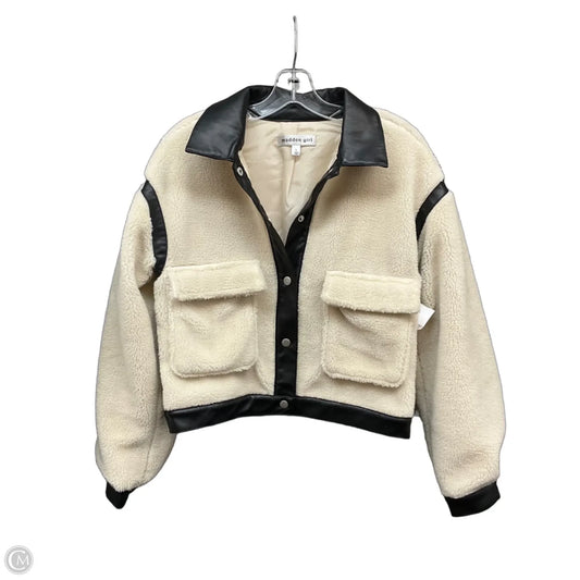 Jacket Faux Fur & Sherpa By Madden Girl In Cream, Size: S