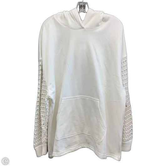 Sweatshirt Hoodie By Lane Bryant In White, Size: 20