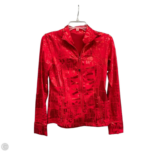 Athletic Jacket By Lululemon In Red, Size: 8