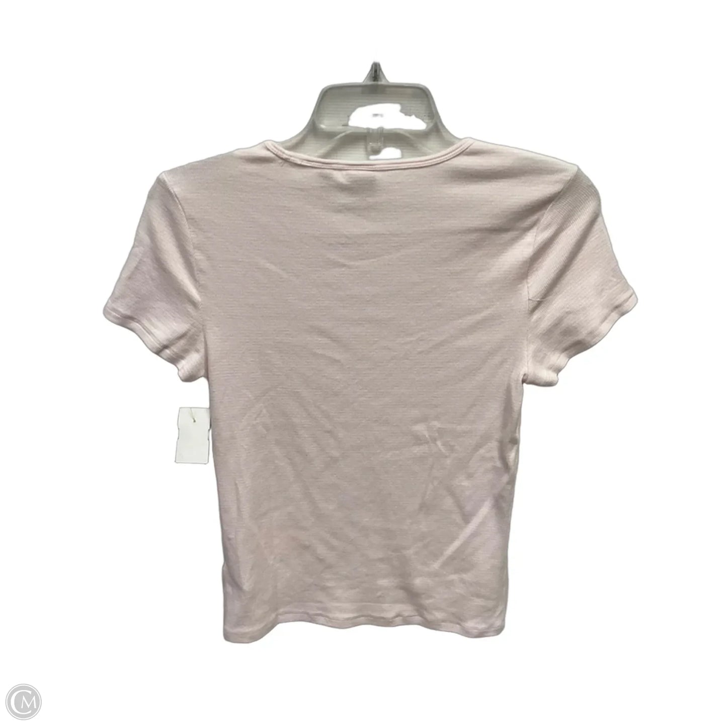 Top Short Sleeve By Aritzia In Pink & White, Size: L