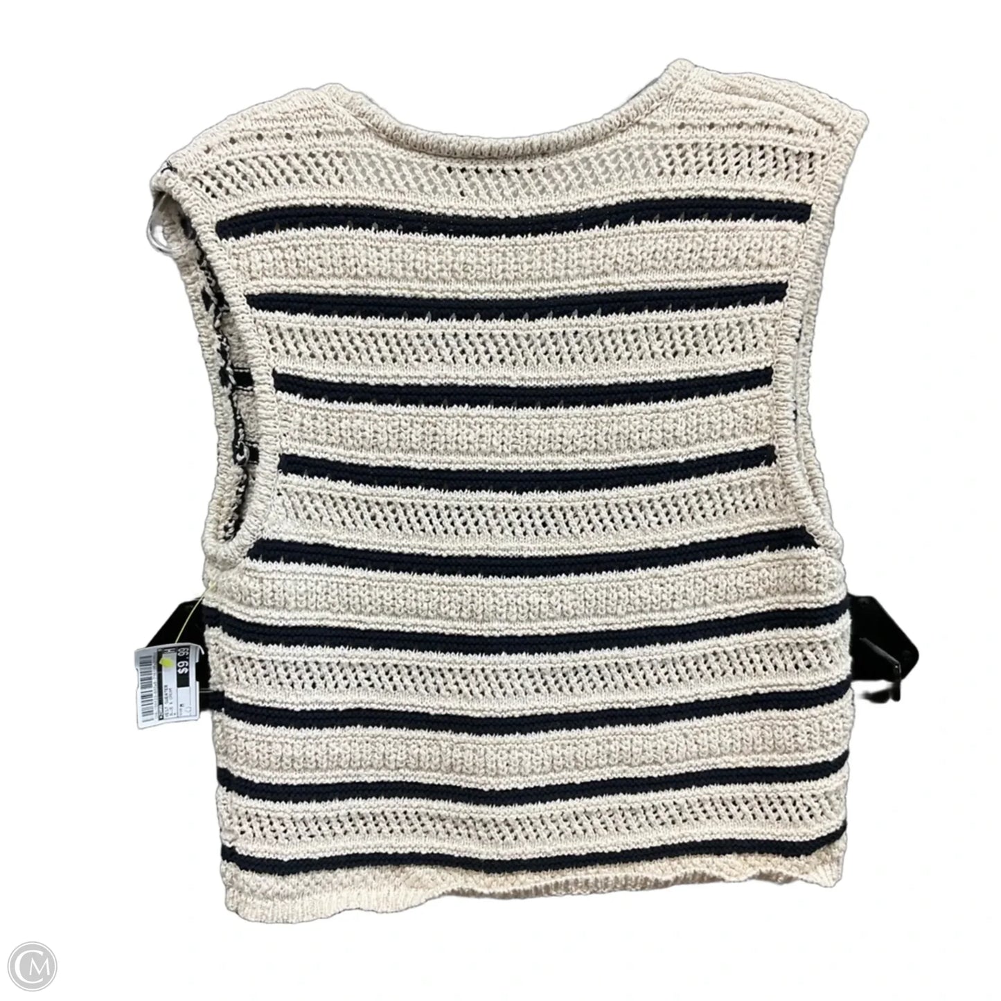 Vest Sweater By Zara In Blue & Cream, Size: M