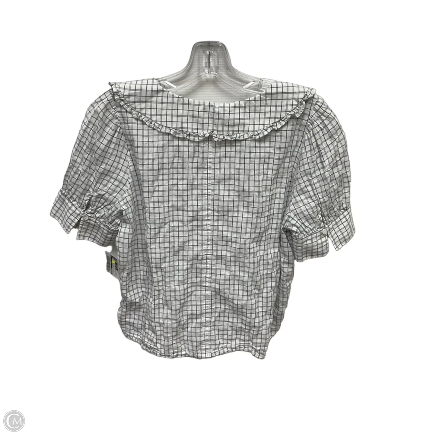 Top Short Sleeve By Madewell In Checkered Pattern, Size: 4
