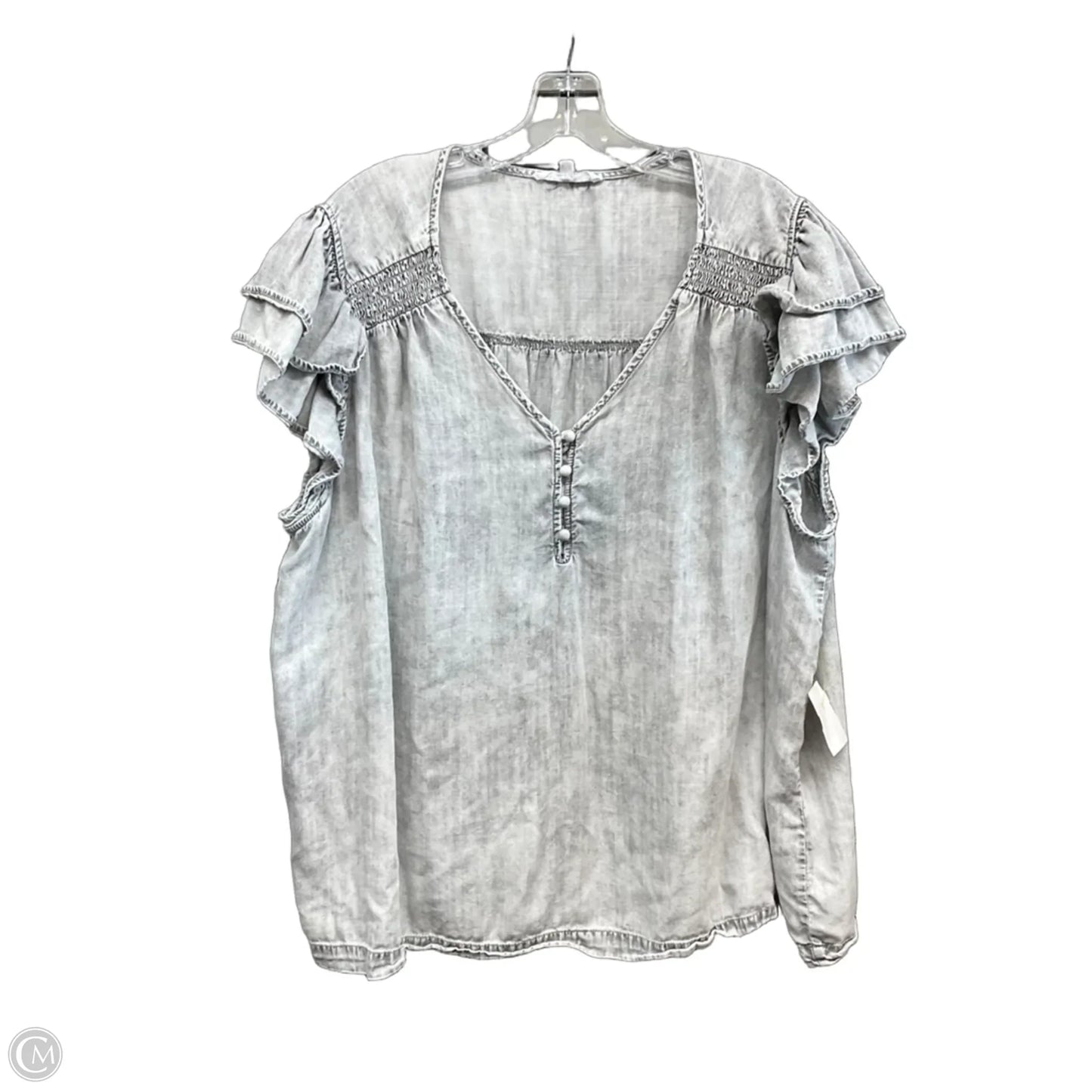 Top Short Sleeve By Jane And Delancey In Grey, Size: 3x