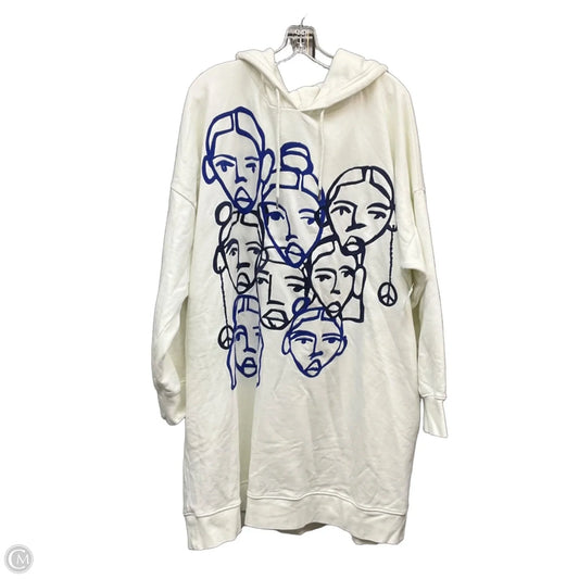 Sweatshirt Hoodie By Nordstrom In White, Size: 2x
