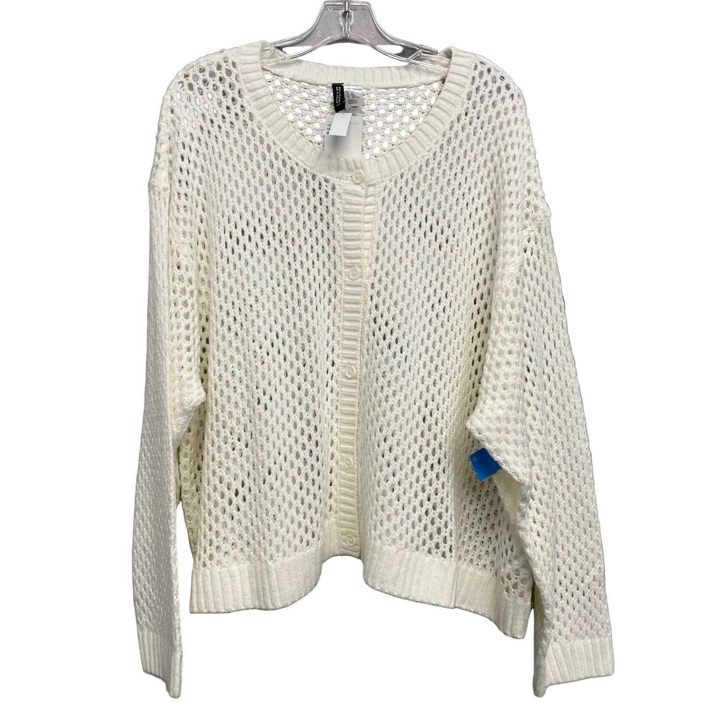 Sweater Cardigan By Divided In Cream, Size:4X