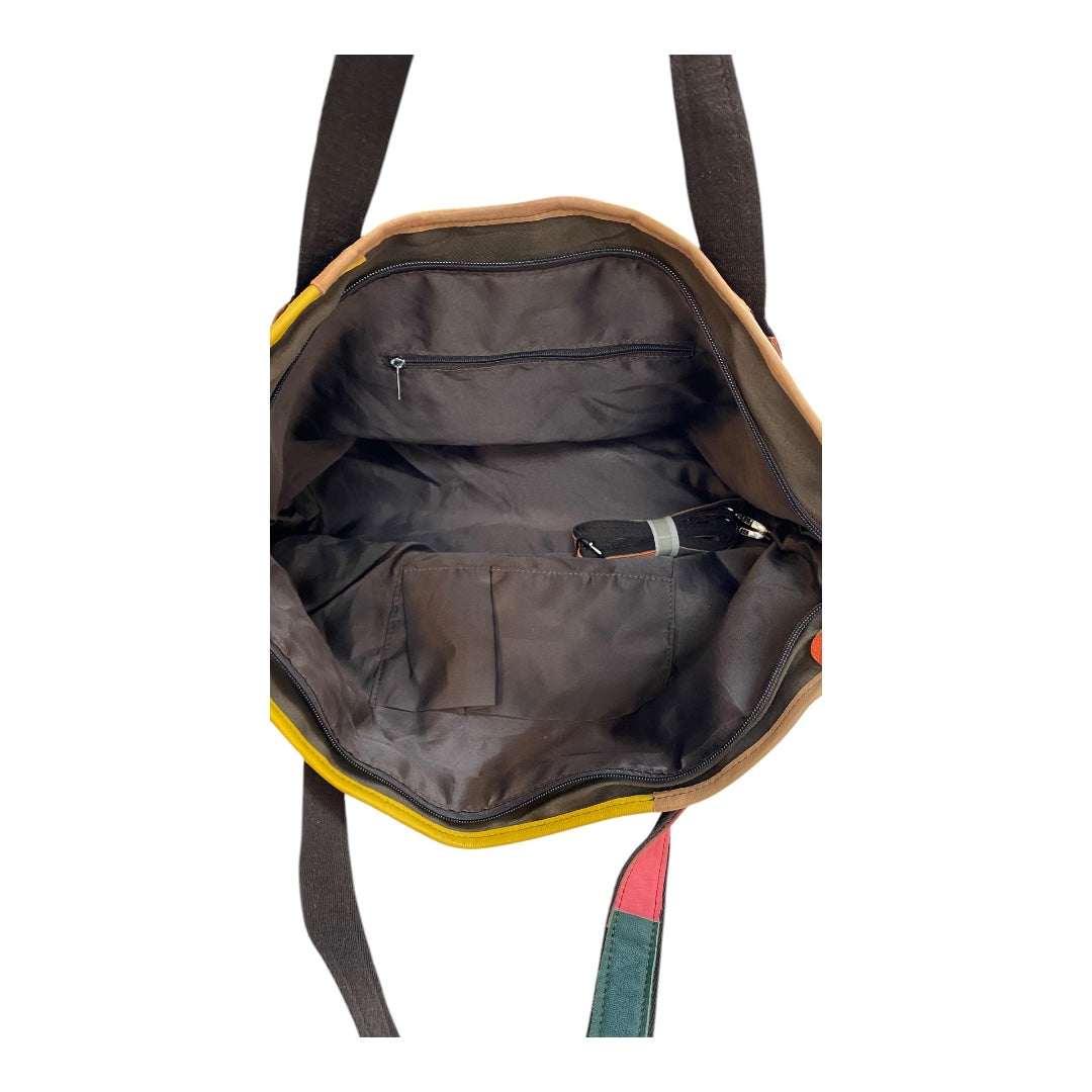 Handbag Leather By Clothes Mentor In Multi, Size:Large