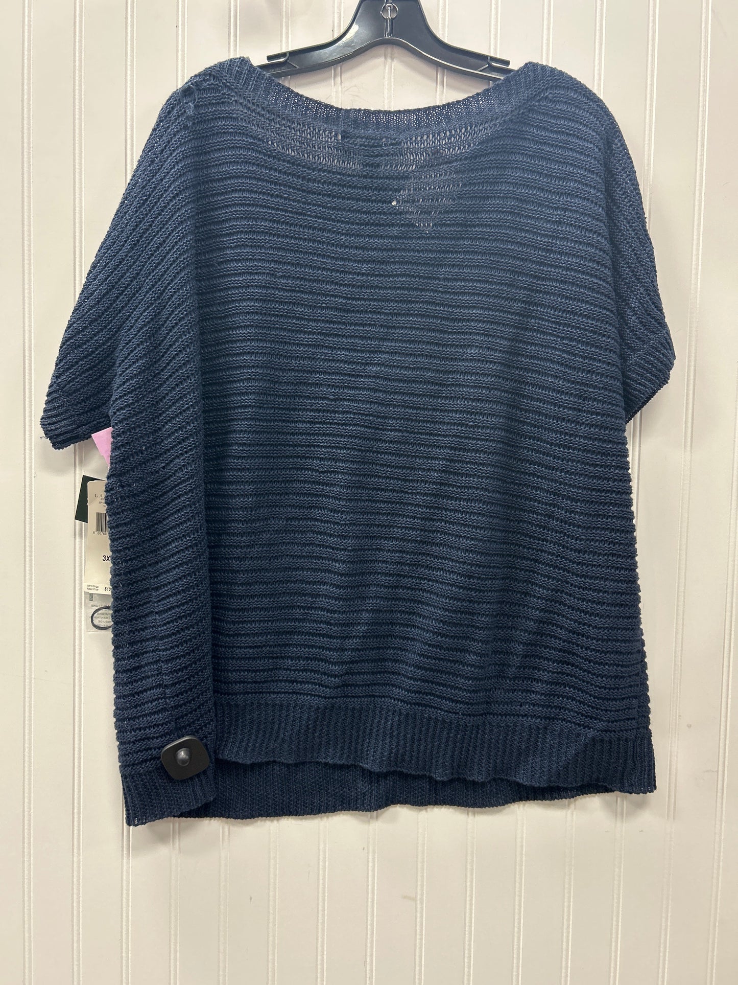 Top Ss By Lauren By Ralph Lauren In Navy, Size:3X NWT