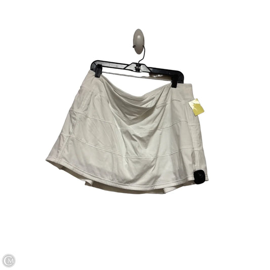 Athletic Skirt By Lululemon In White, Size: Xl