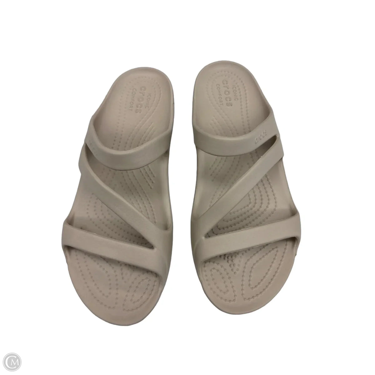 Sandals Flats By Crocs In Tan, Size: 9