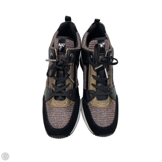Shoes Designer By Michael Kors In Black & Gold, Size: 9