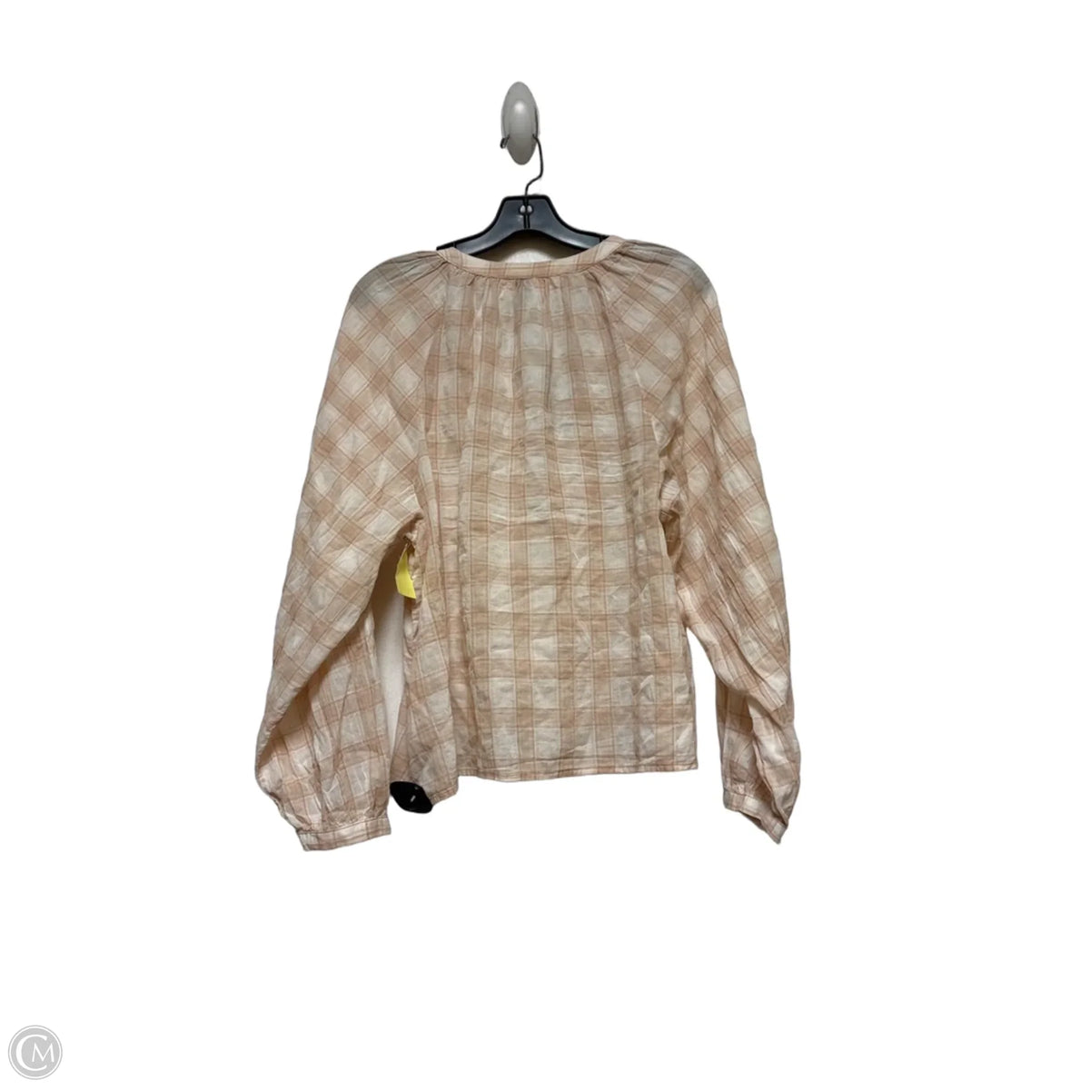 Top Long Sleeve By Universal Thread In Plaid Pattern, Size: M